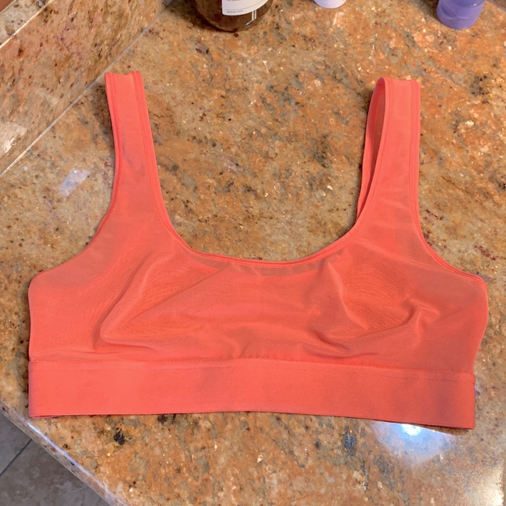 Sieve bra top in Coral